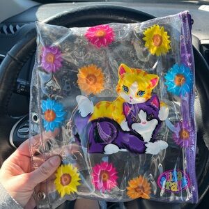 Lisa Frank Vibrant Cat and Flower Clear Pouch